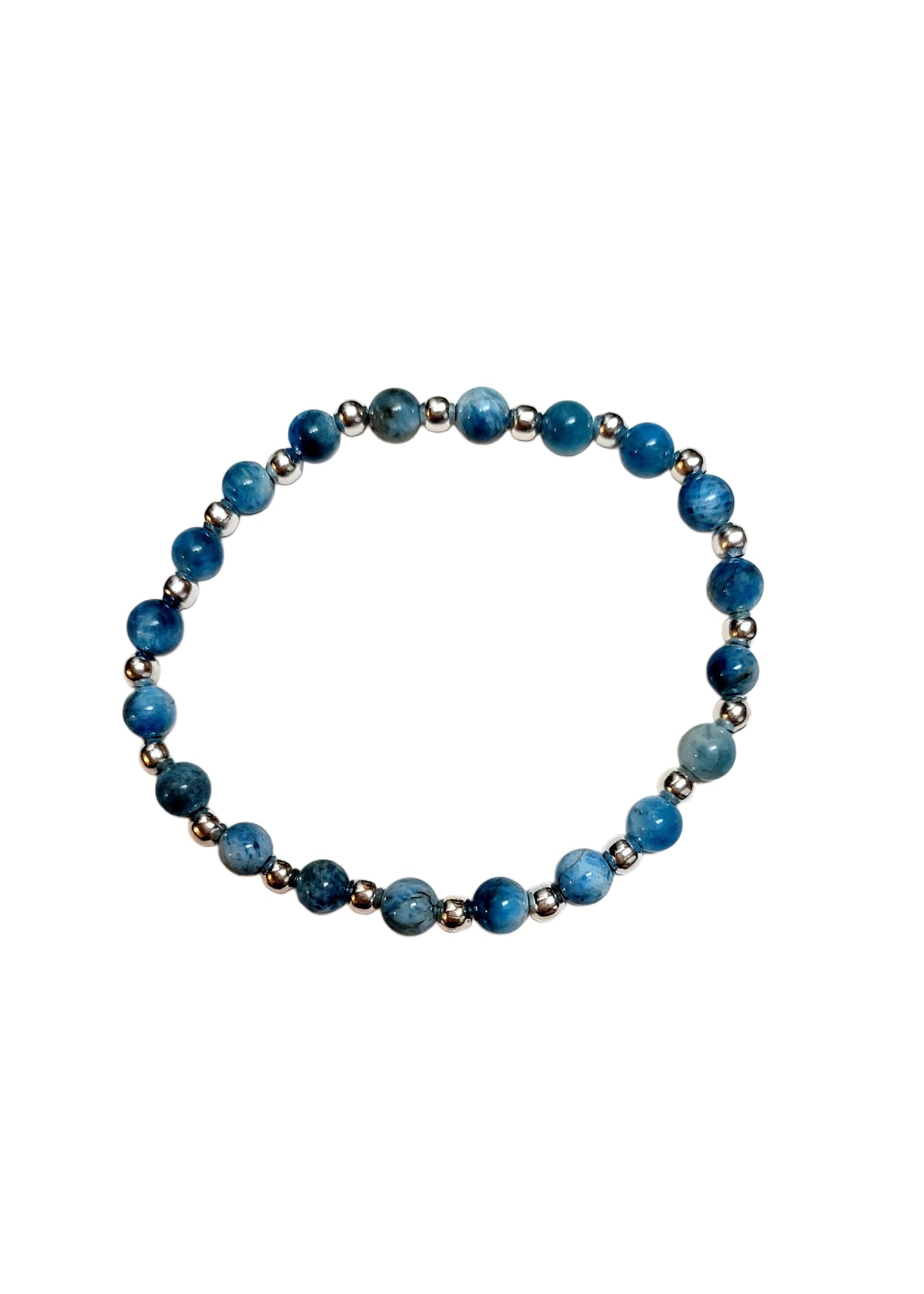 Crystal Bracelet- Small Blue w/silver spacers