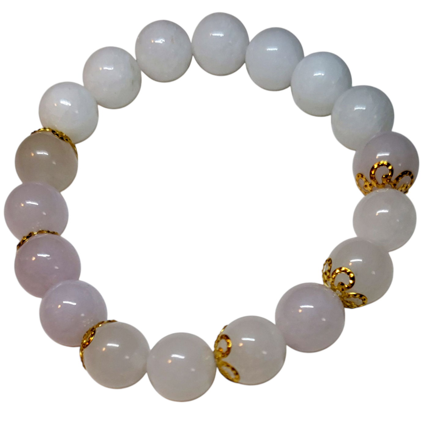 Crystal Bracelet- Rose and White Quartz