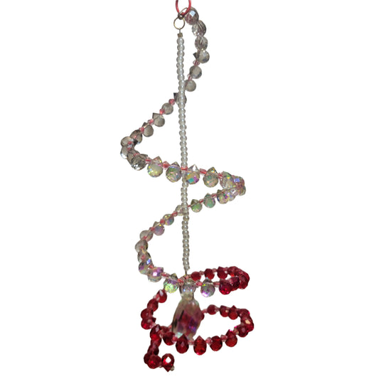 Suncatcher- Clear & Red tear-drop