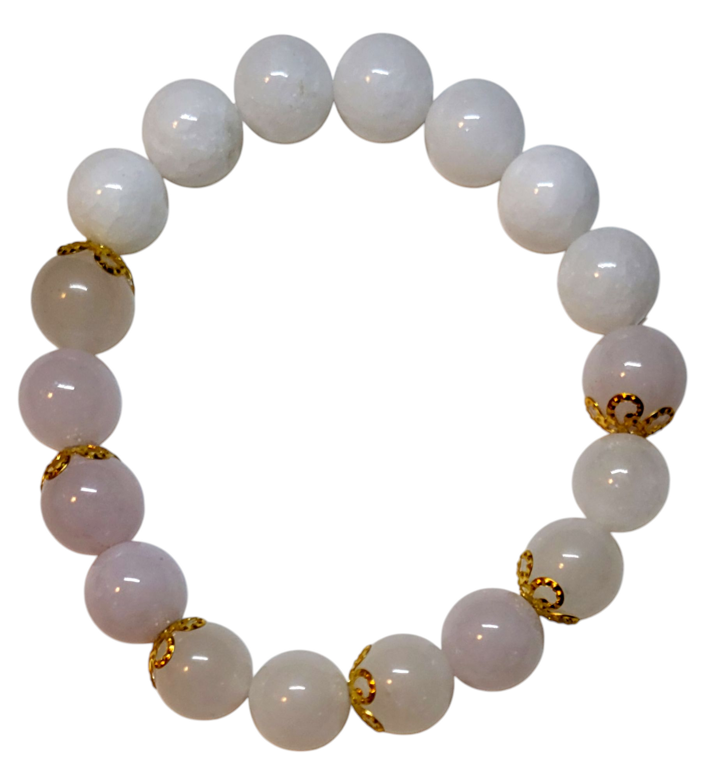 Crystal Bracelet- Rose and White Quartz