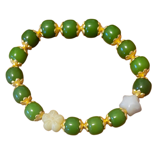 Bodhi Bracelet- Green with flower and star