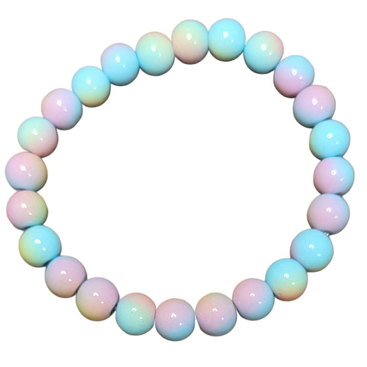 Glass Bead Bracelet- Cotton Candy