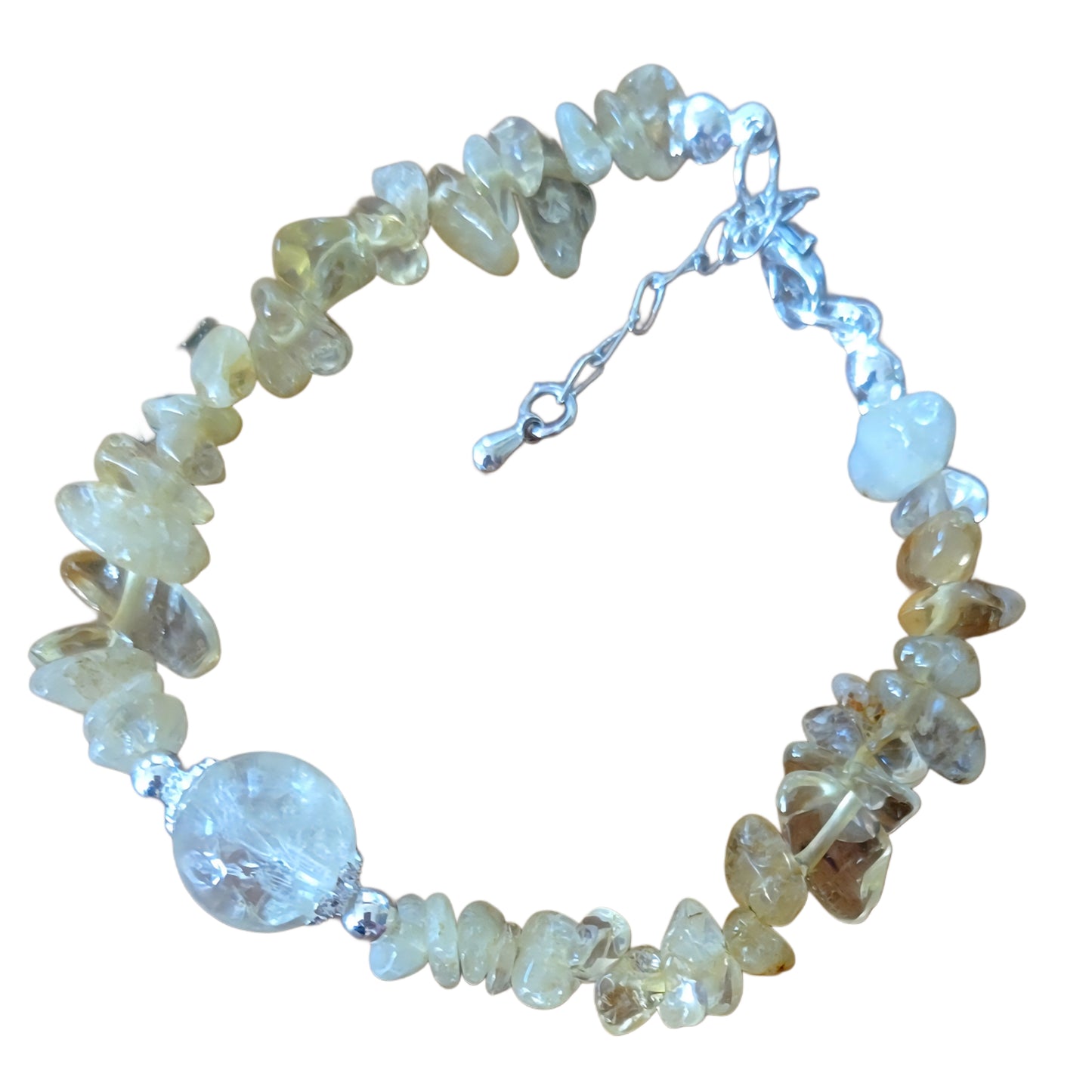 Crystal Bracelet- Adjustable- Citrine Chips