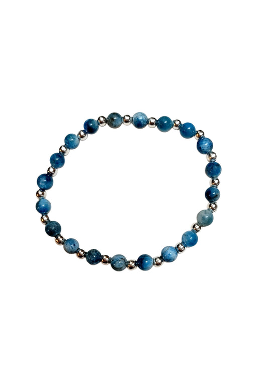 Crystal Bracelet- Small Blue w/silver spacers