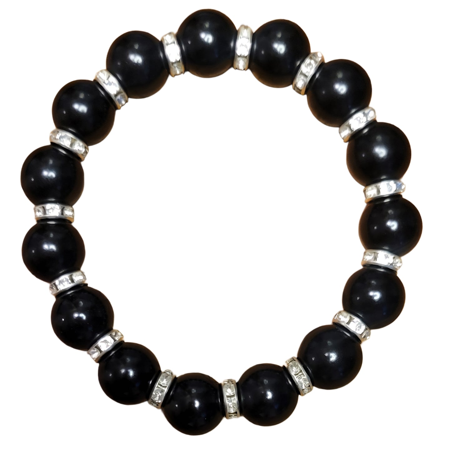 Bodhi Bracelet- Black with Silver Bling spacers