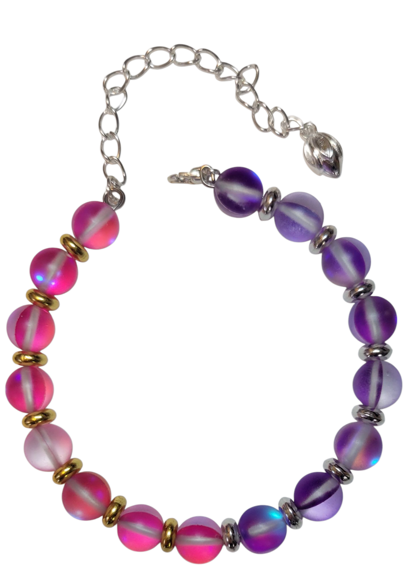 Adjustable Bracelet- Pink & Purple Sun-Reflecting