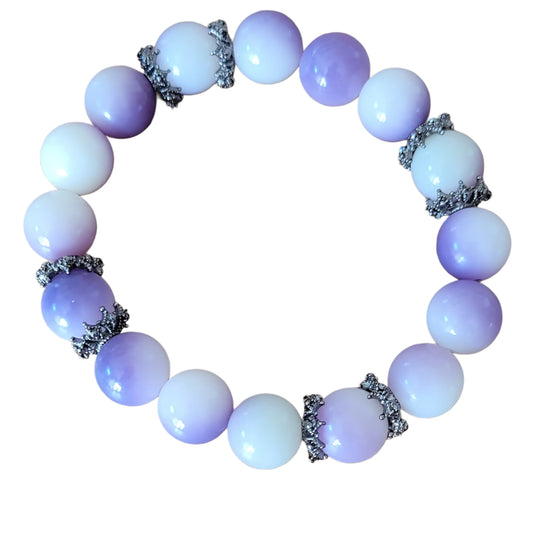 Bodhi Bracelet- Purple/White with black spacers