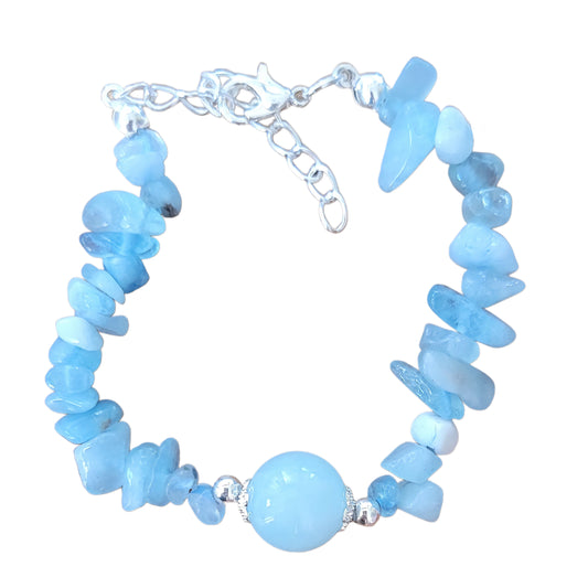 Crystal Bracelet- Aquamarine Chips