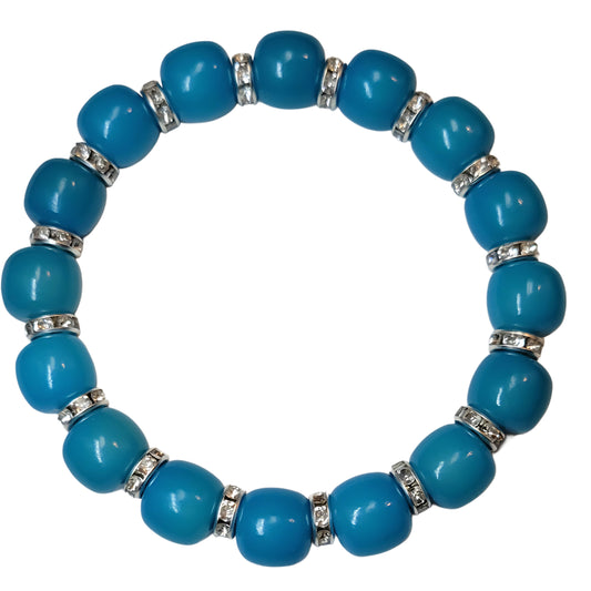 Bodhi Bracelet- Blue with bling spacers