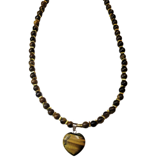 Adjustable Necklace- Cystal Tiger's Eye