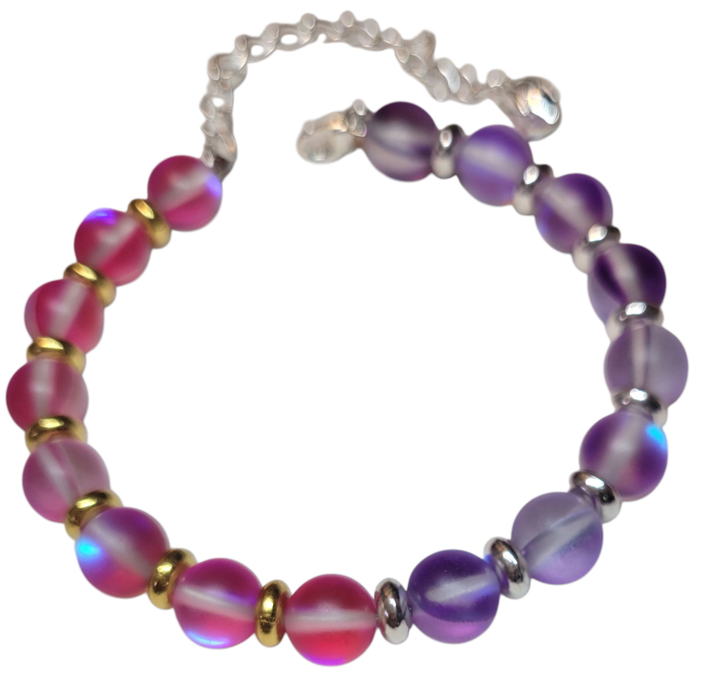 Adjustable Bracelet- Pink & Purple Sun-Reflecting