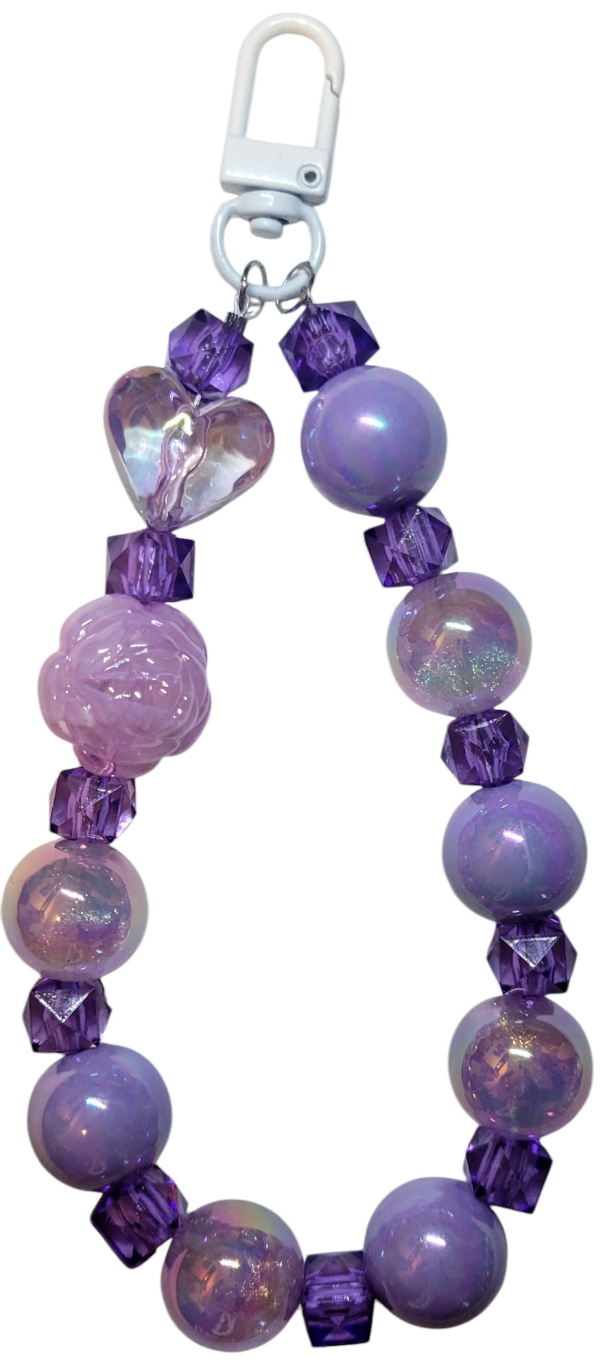 Keychain- Purple Heart & Rose